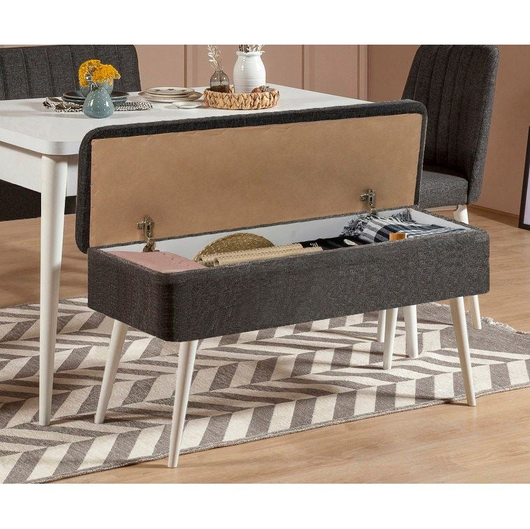 Set stola i stolica (5 komada), Vina 1053 - 4 - Anthracite, White