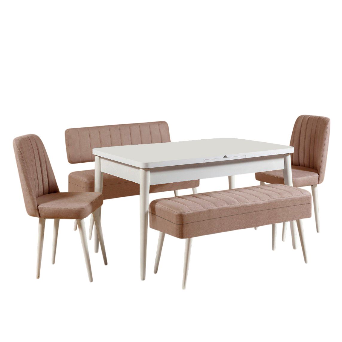 Set stola i stolica (5 komada), Vina 0900 - 4 - White, Stone
