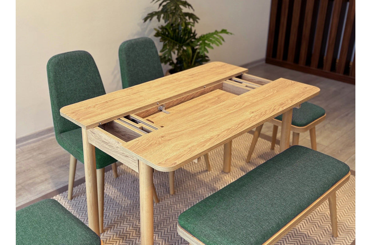 Set sa blagavaonskim proširivim stolom i stolicama (6 komada)