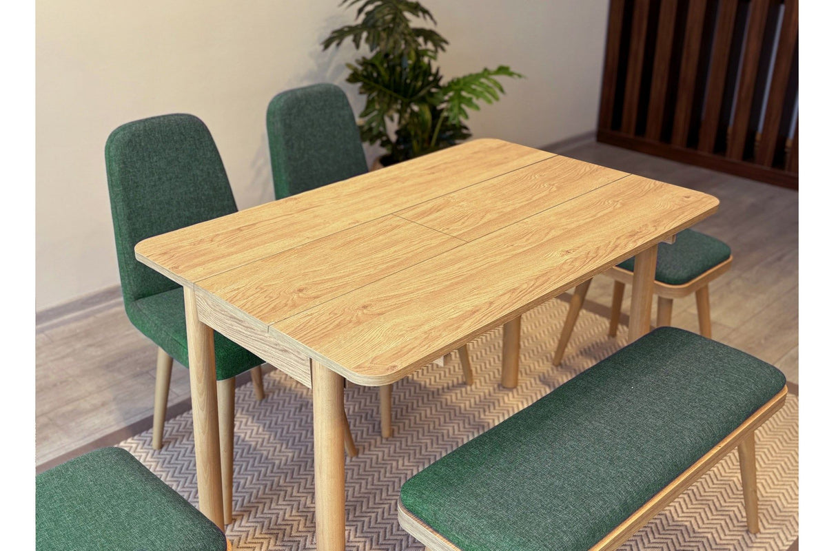 Set sa blagavaonskim proširivim stolom i stolicama (6 komada)
