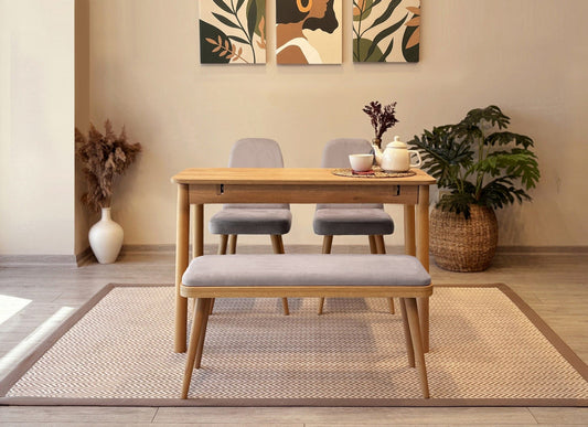 Set stola i stolica za blagovanje (4 komada) 522, hrast, Soho siva