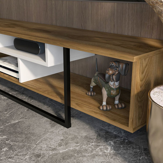 Stalak za televizor, Asal (150) - Oak, White, Black