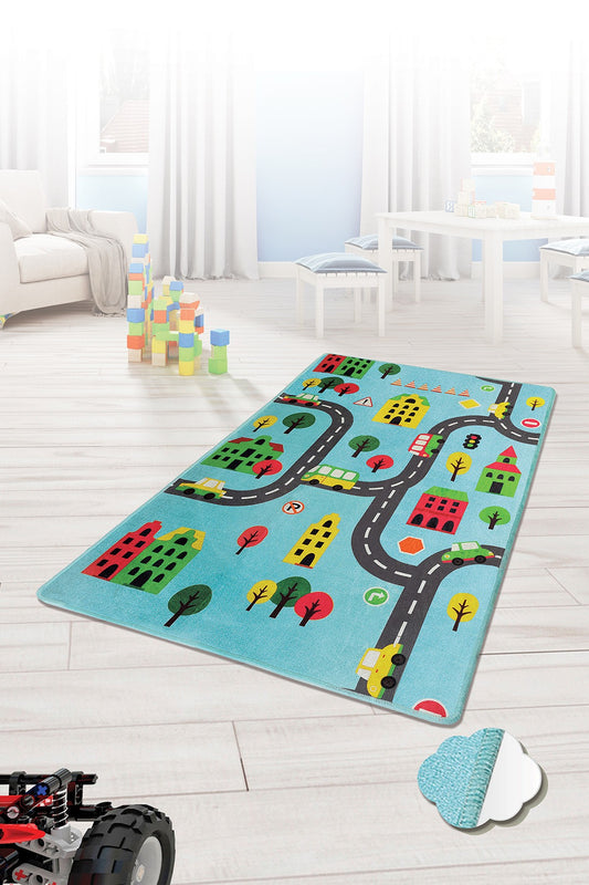 Tepih (100 x 160), Road - Blue