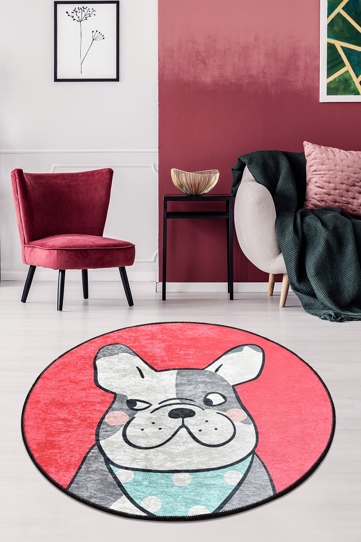 Tepih (100 cm), Happy Dogs - Pink