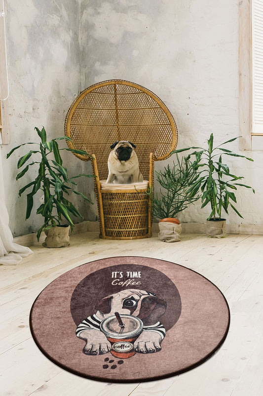 Tepih (140 cm), Pugs - Coffee