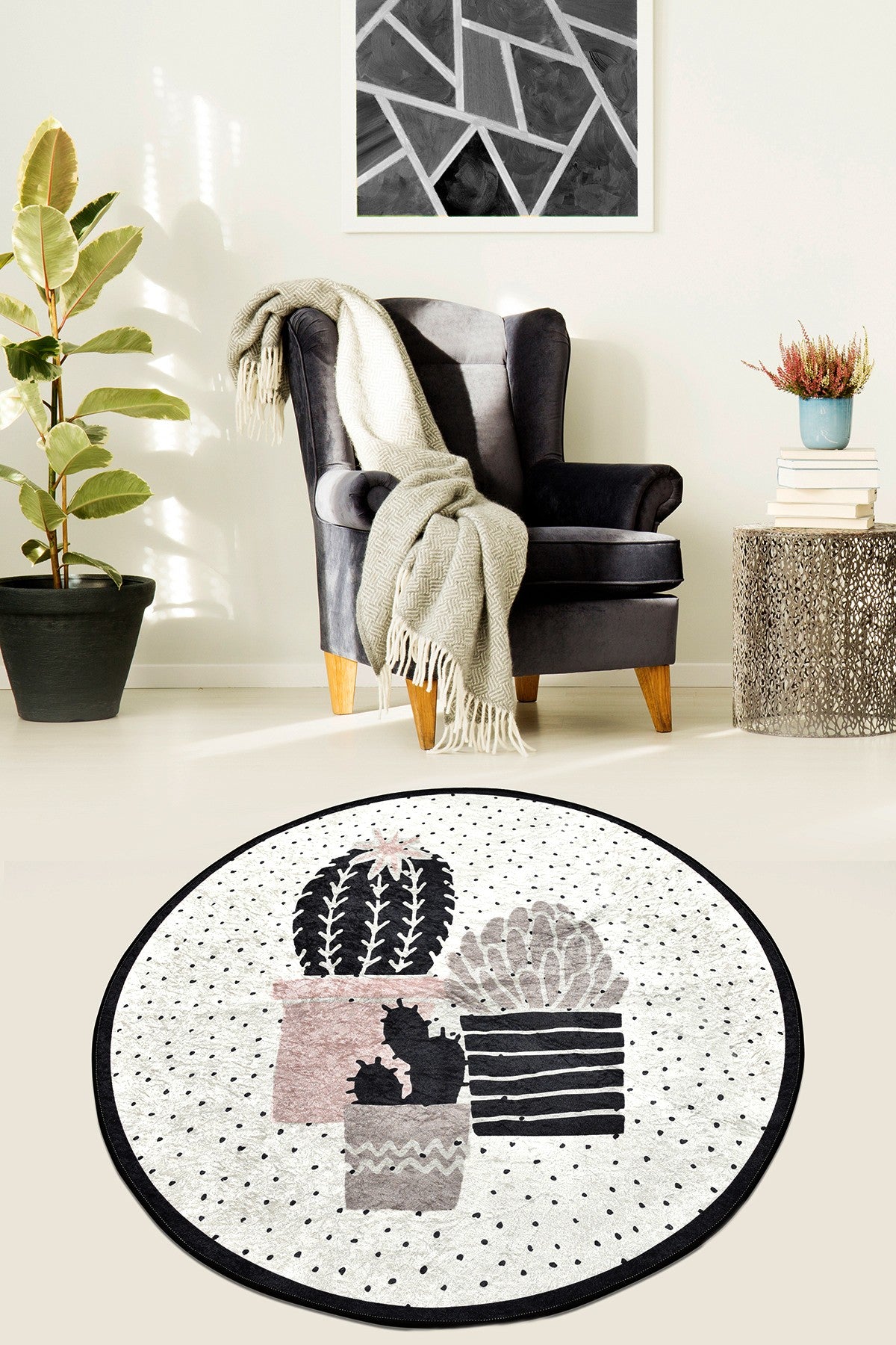 Tepih (100 cm), Three Cactus Djt Çap 100