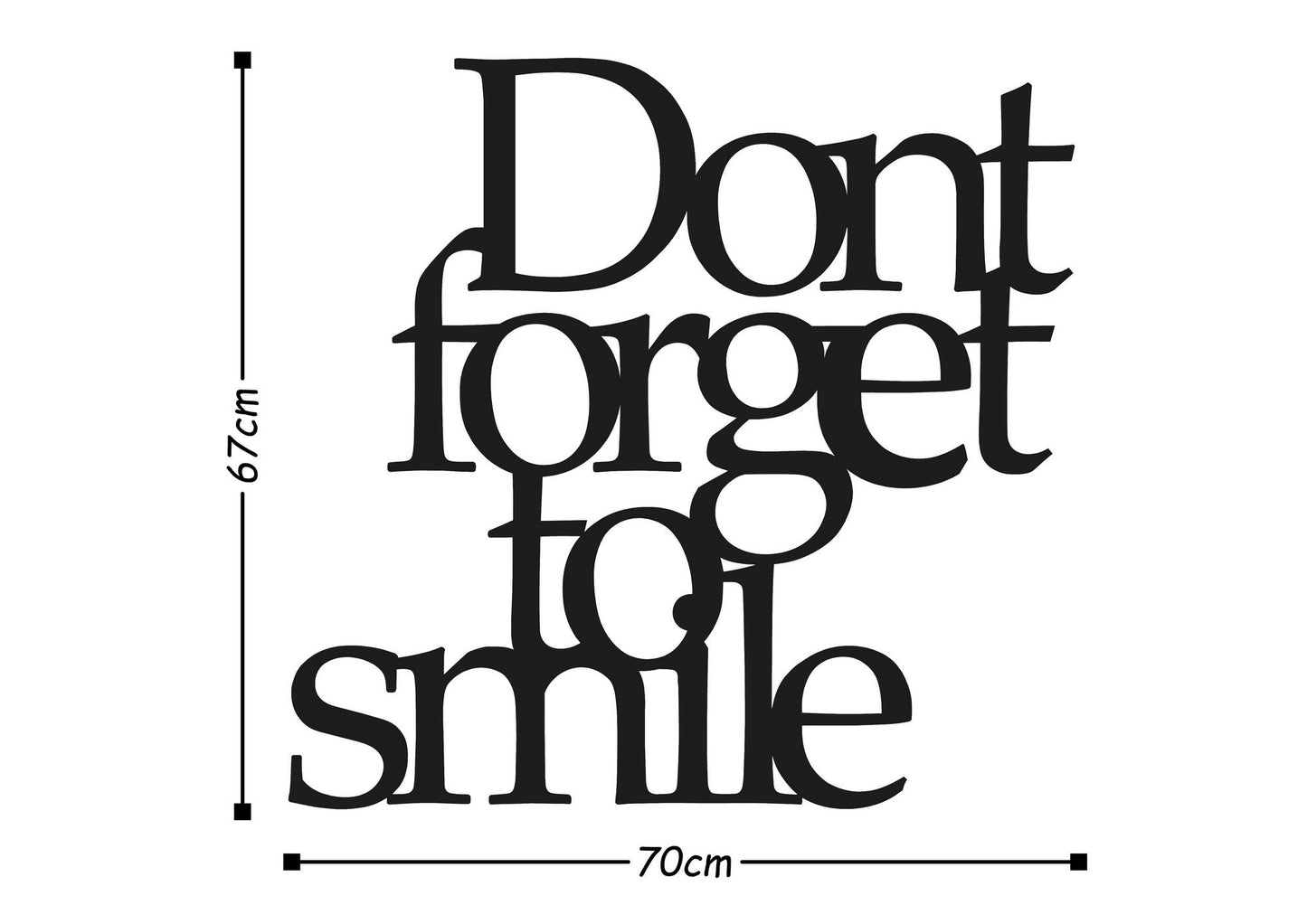 Zidna dekoracija SMILE, Dont Forget To Smile