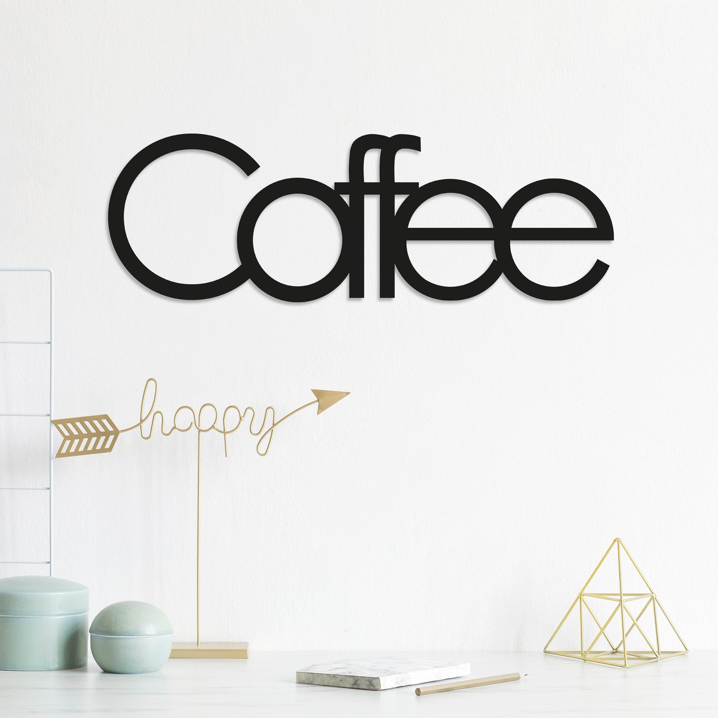 Metalna zidna dekoracija Coffee