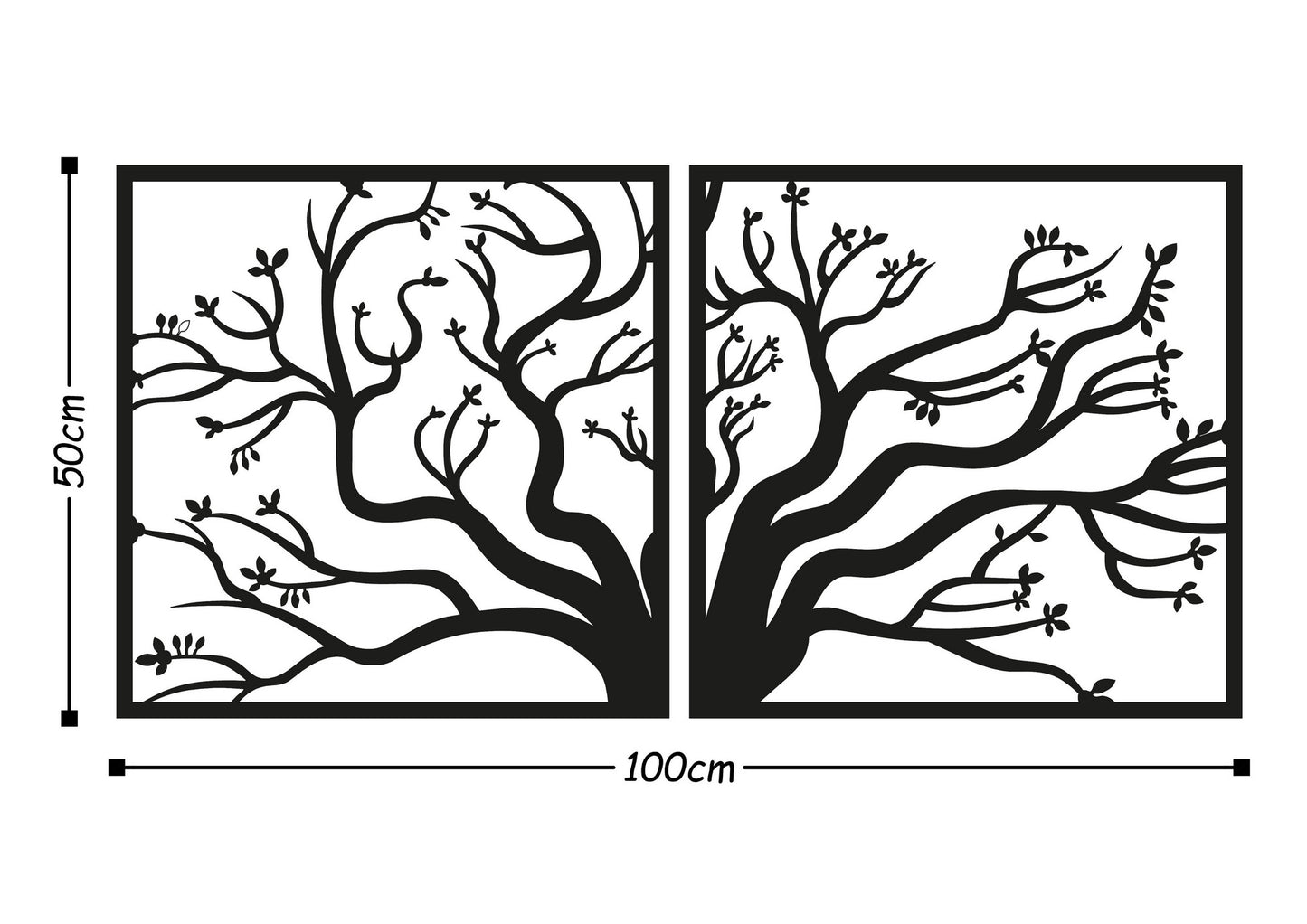 Metalna zidna dekoracija, Tree