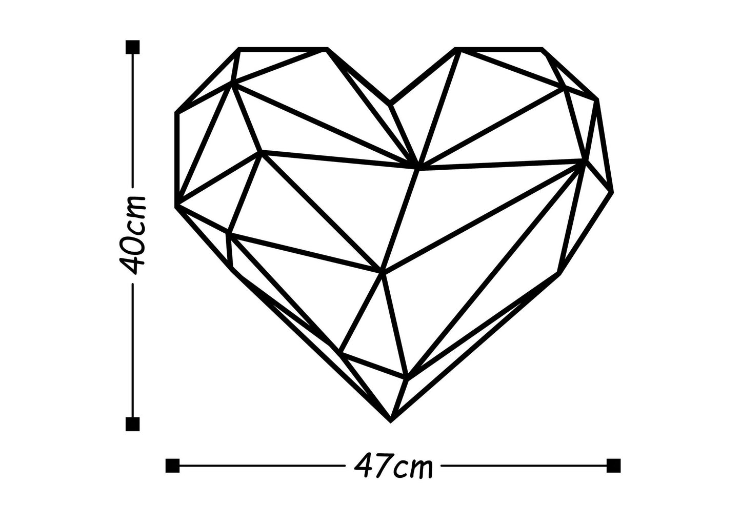 Metalna zidna dekoracija, Heart