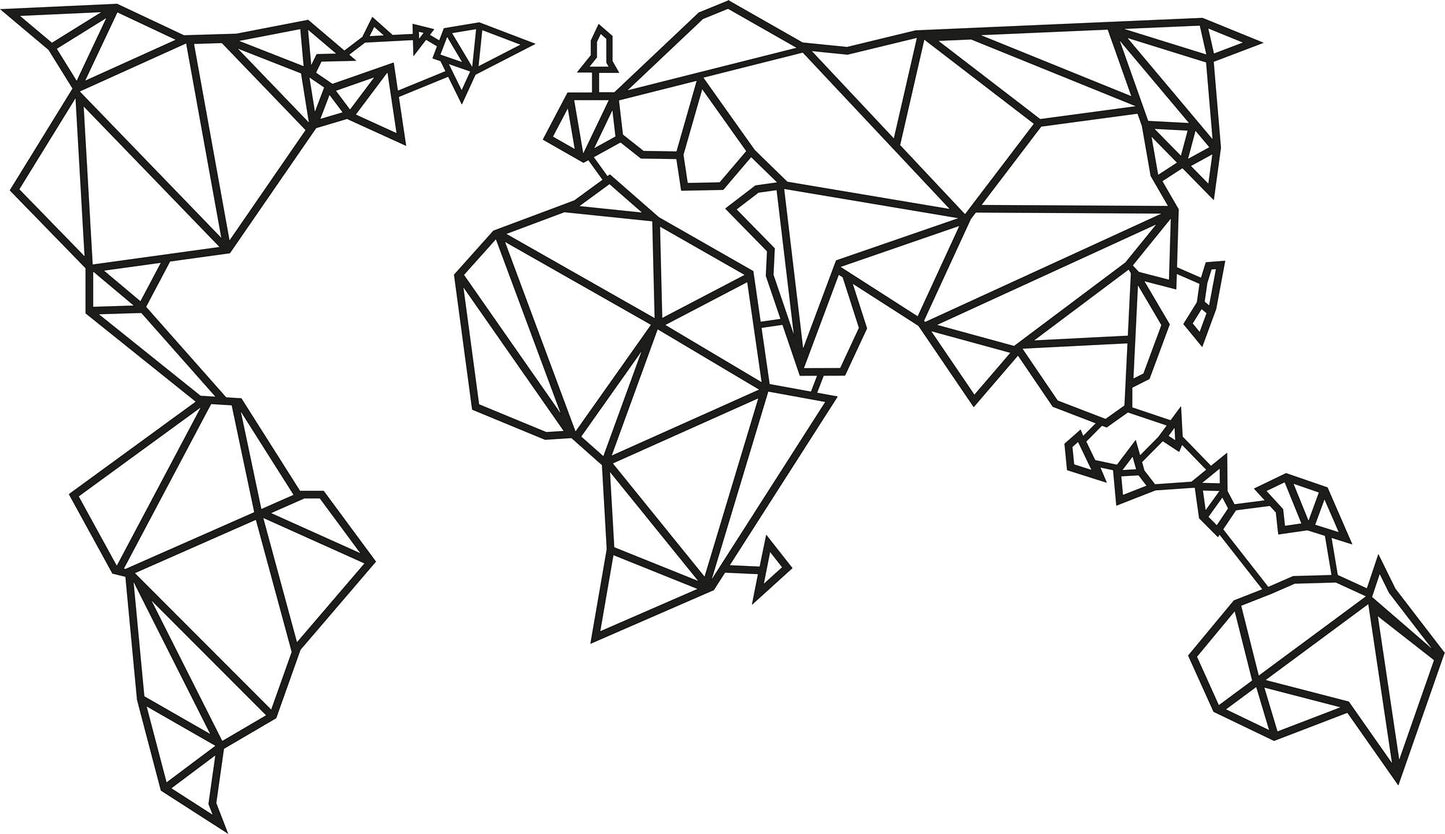 Metalna zidna dekoracija, World Map2