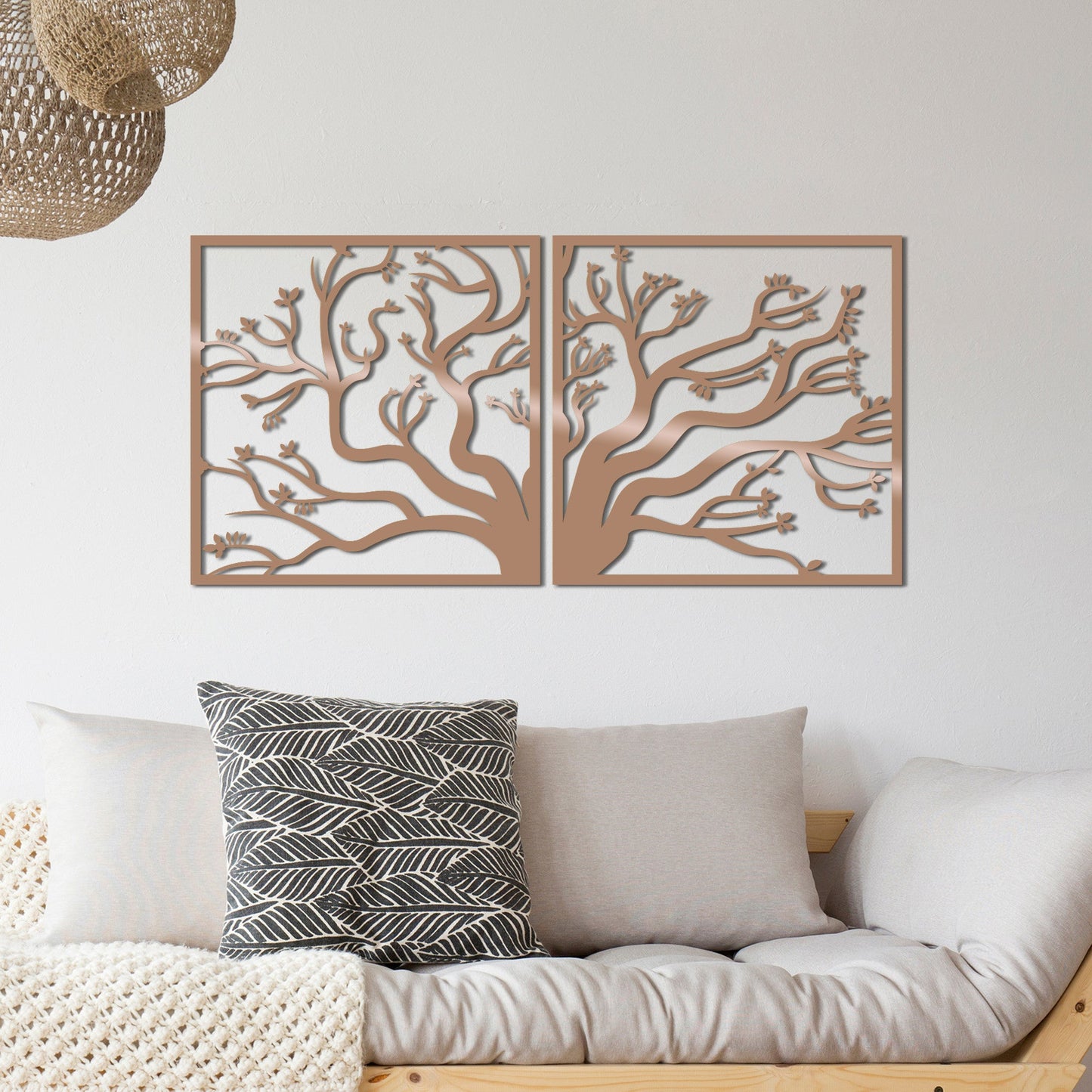 Metalna zidna dekoracija, Tree2 - Copper