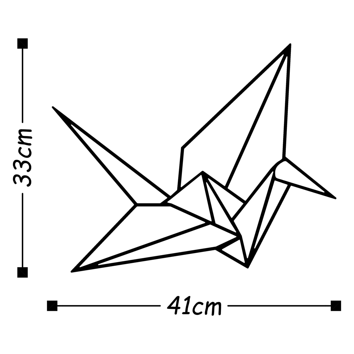 Metalna zidna dekoracija, Origami - Black