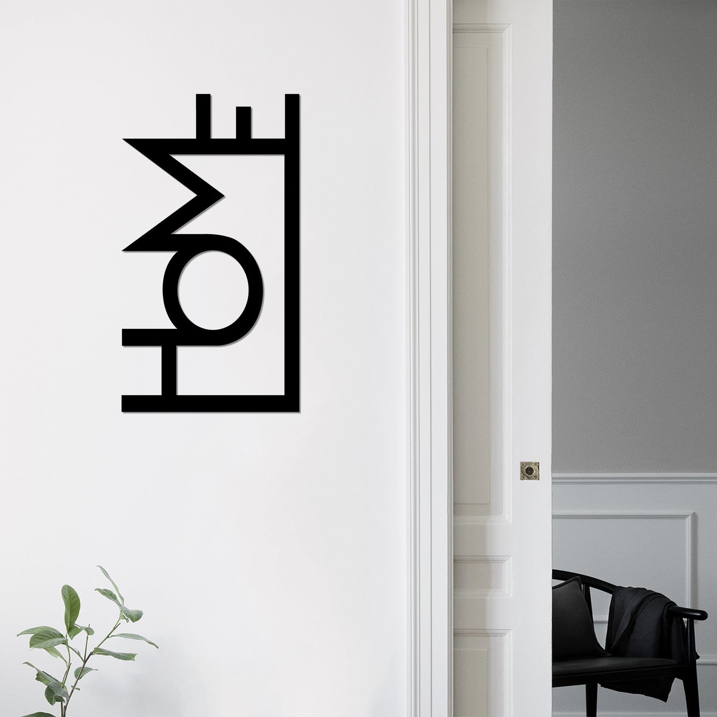 Metalna zidna dekoracija, Home - Black