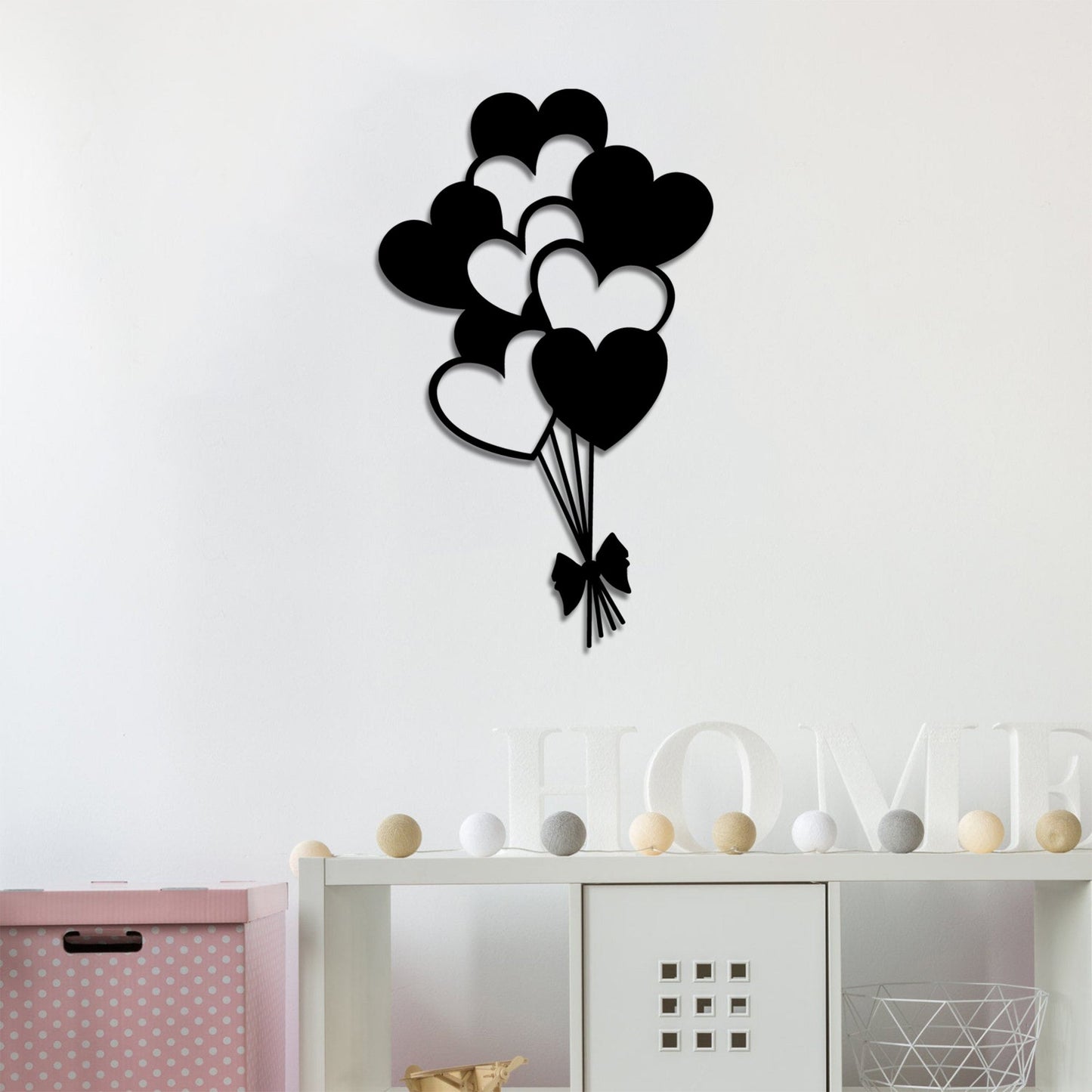 Metalna zidna dekoracija, Balloons - Black