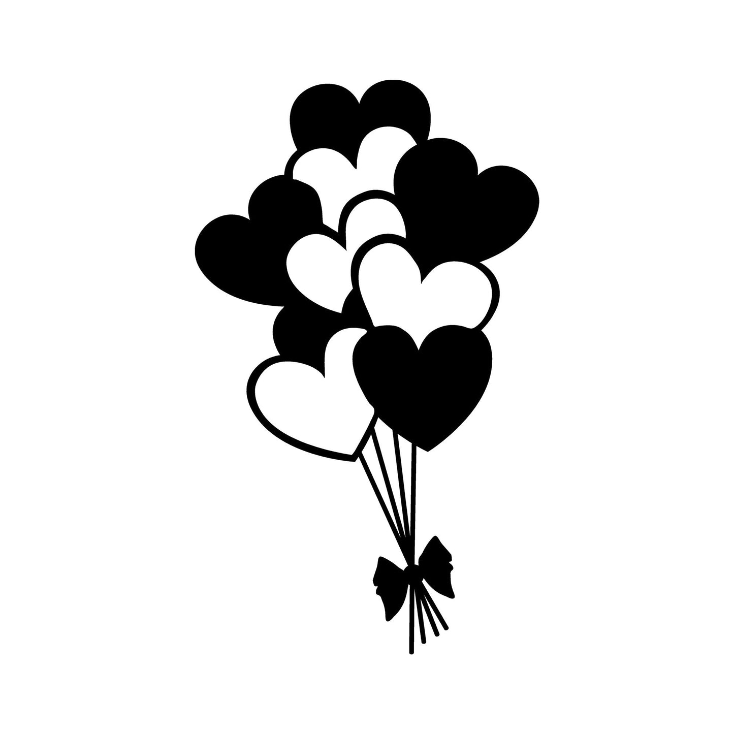 Metalna zidna dekoracija, Balloons - Black