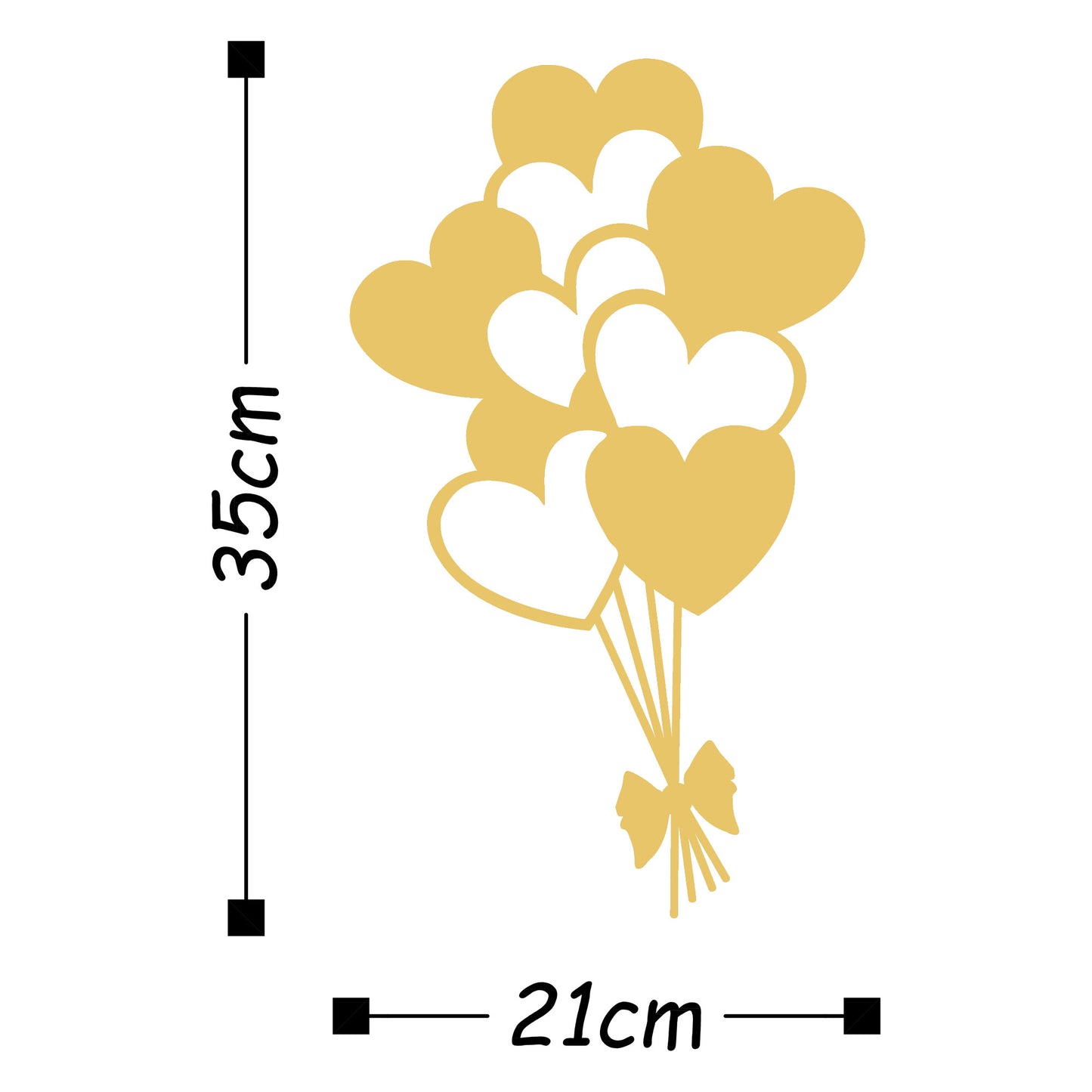 Metalna zidna dekoracija, Balloons - Gold