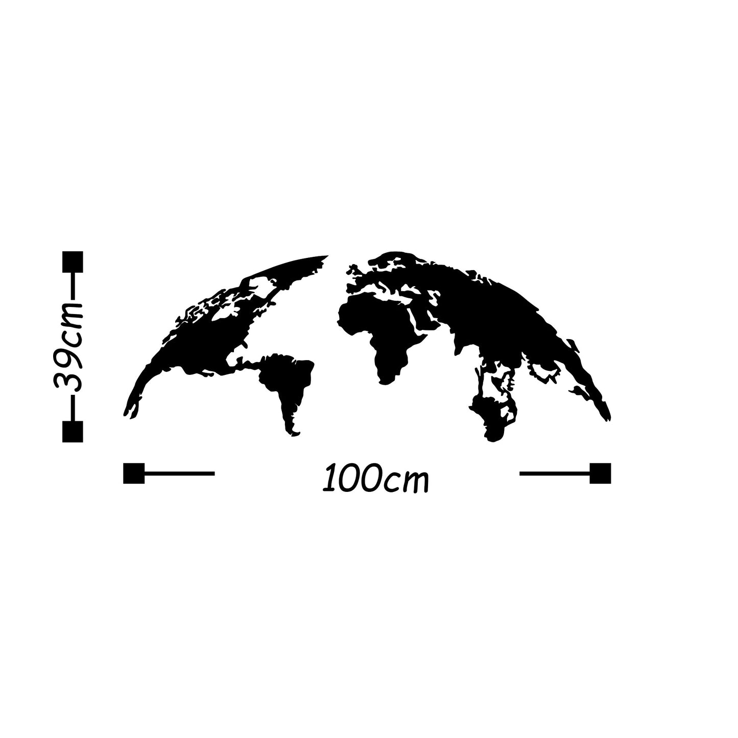 Metalna zidna dekoracija, World Map Small
