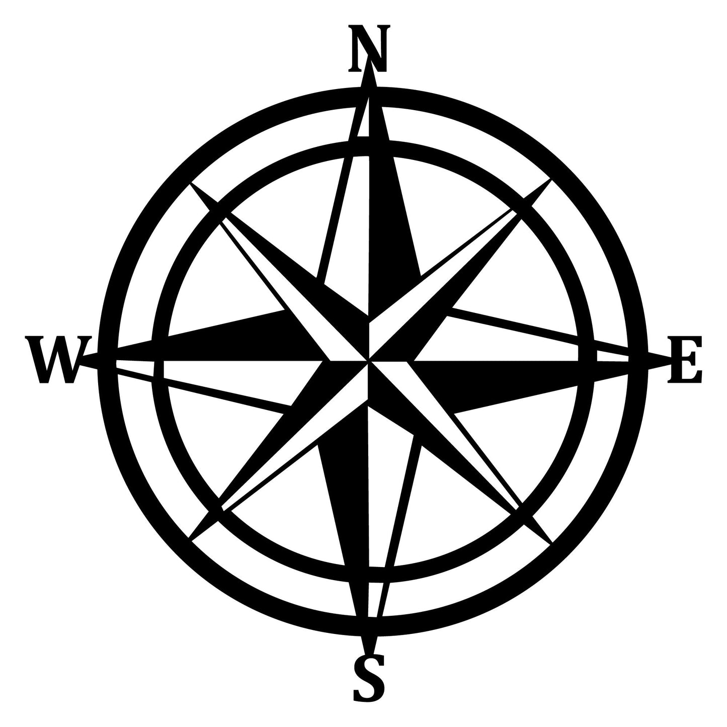 Metalna zidna dekoracija, Compass