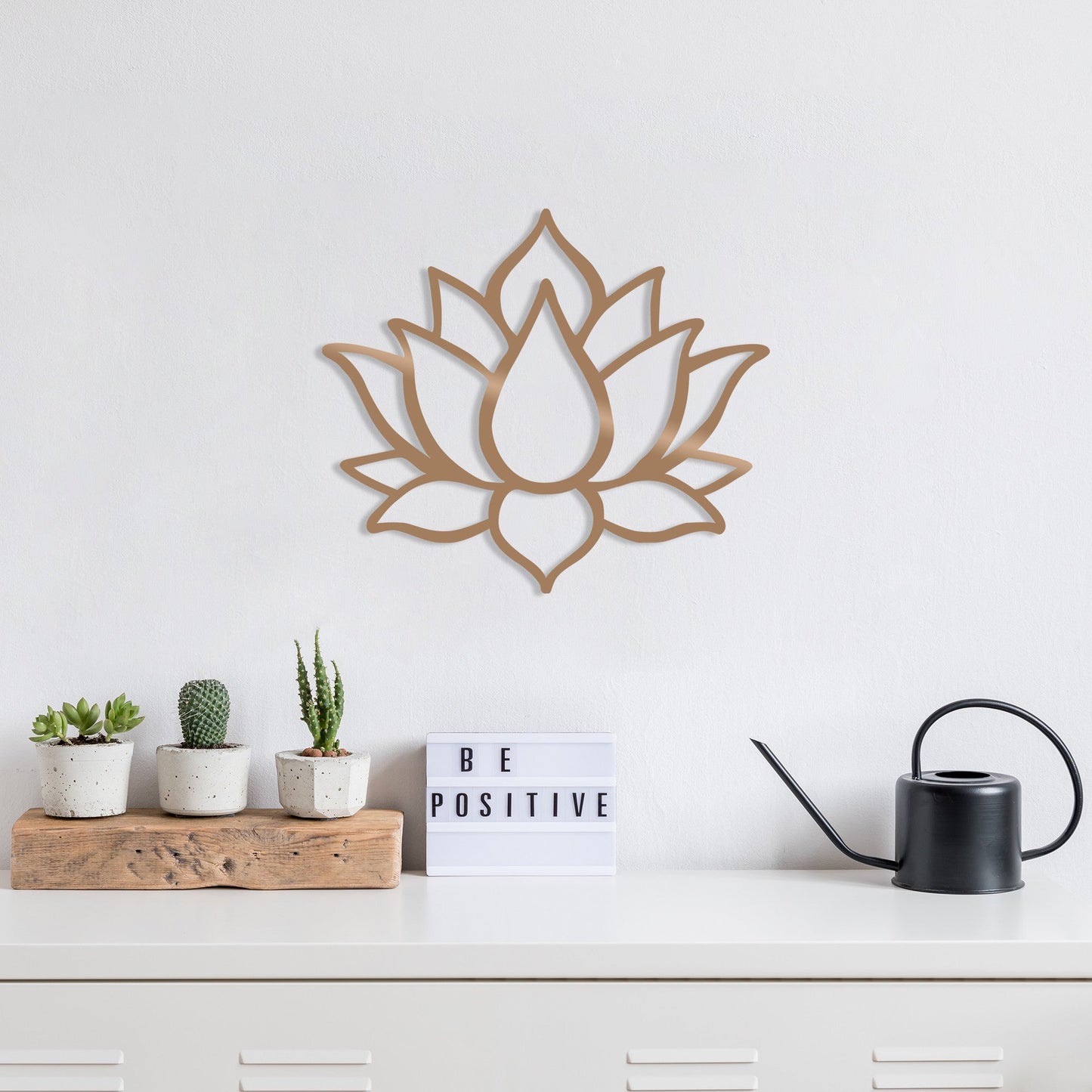 Metalna zidna dekoracija, Lotus Flower 1 - Copper