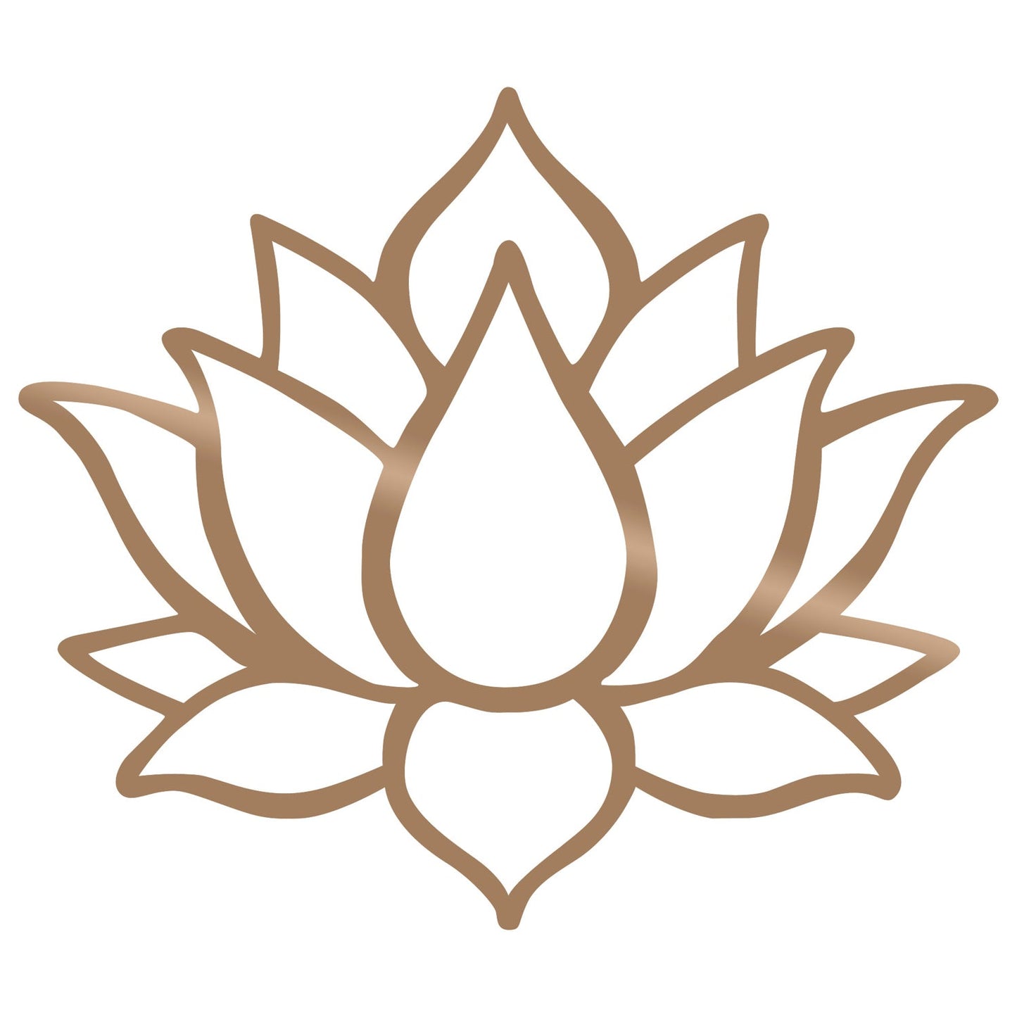 Metalna zidna dekoracija, Lotus Flower 1 - Copper
