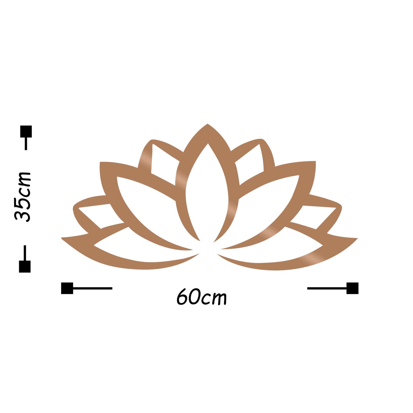 Metalna zidna dekoracija, Lotus Flower 2 - Copper