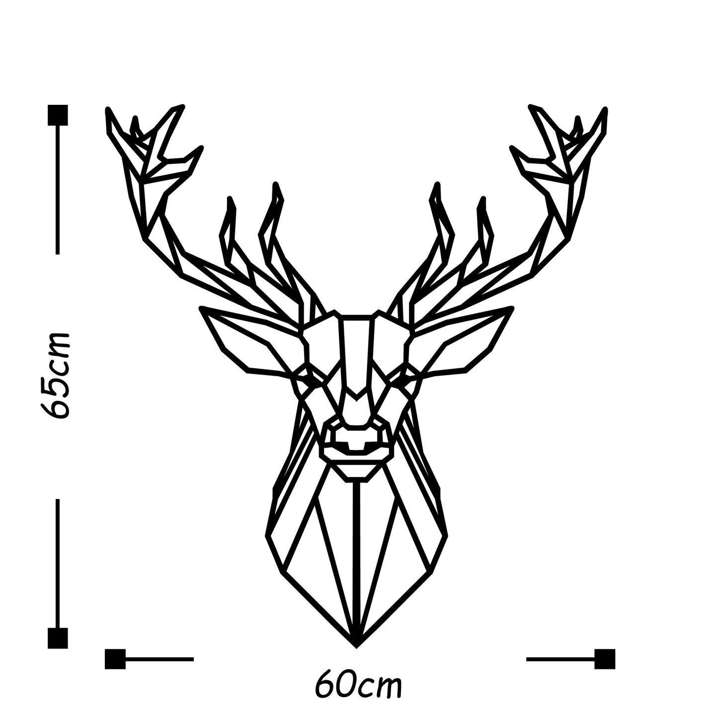Metalna zidna dekoracija, Deer4 - Black