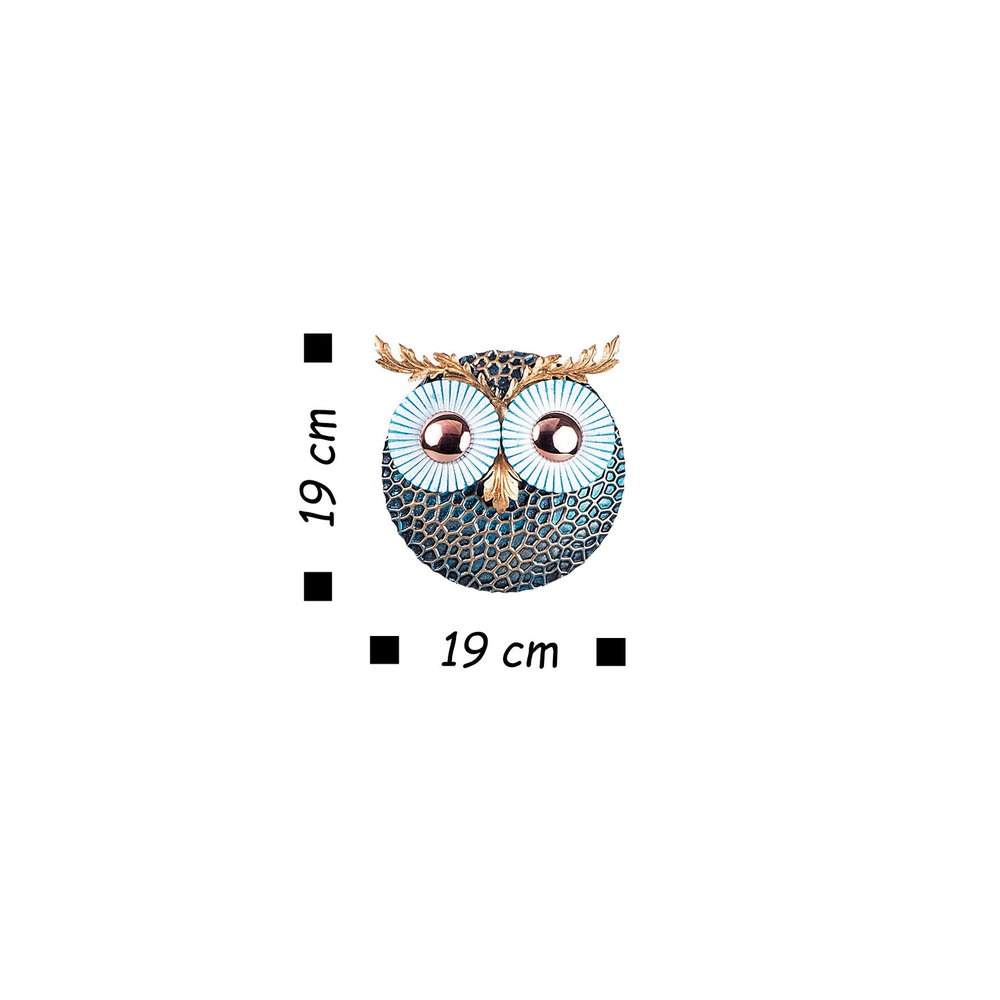 Zidna dekoracija SOVA bakrena, Owl 3 - Copper