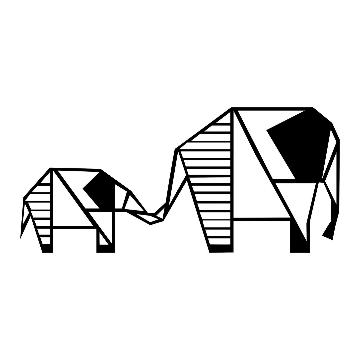Metalna zidna dekoracija, Elephant 3