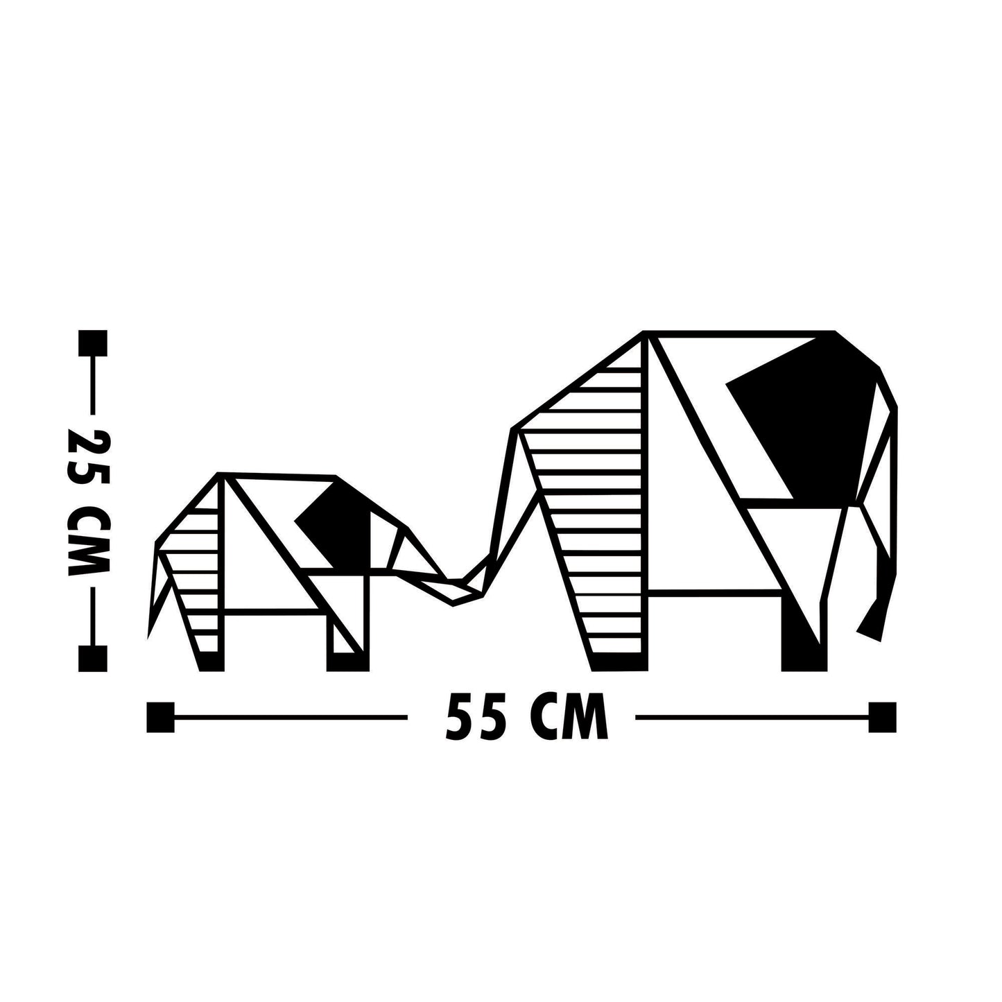 Metalna zidna dekoracija, Elephant 3
