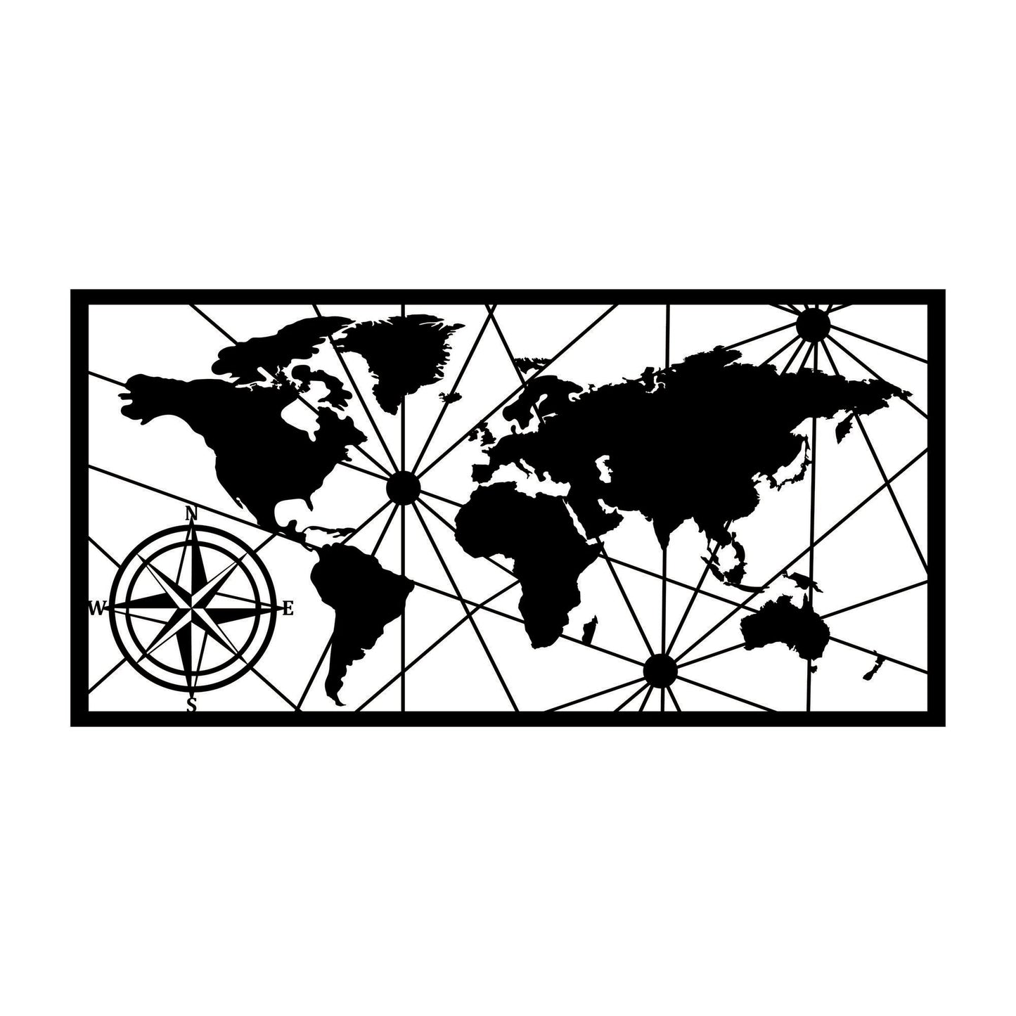 Metalna zidna dekoracija, World Map Medium 2