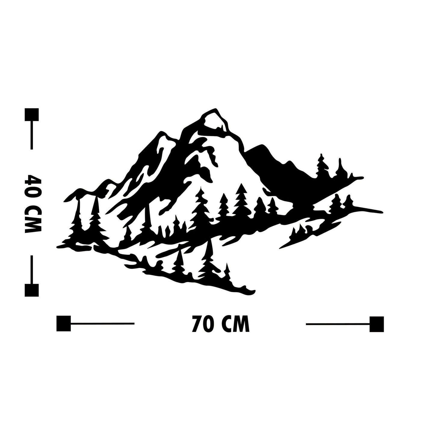 Metalna zidna dekoracija, Mountain 2