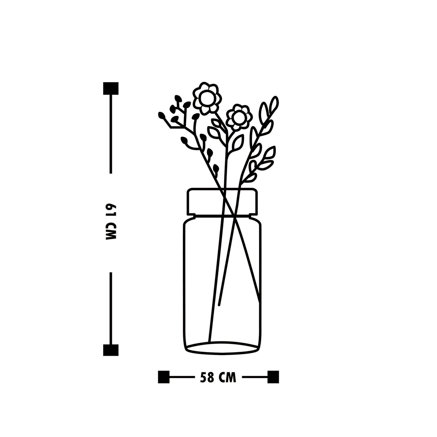 Metalna zidna dekoracija, Flower 5