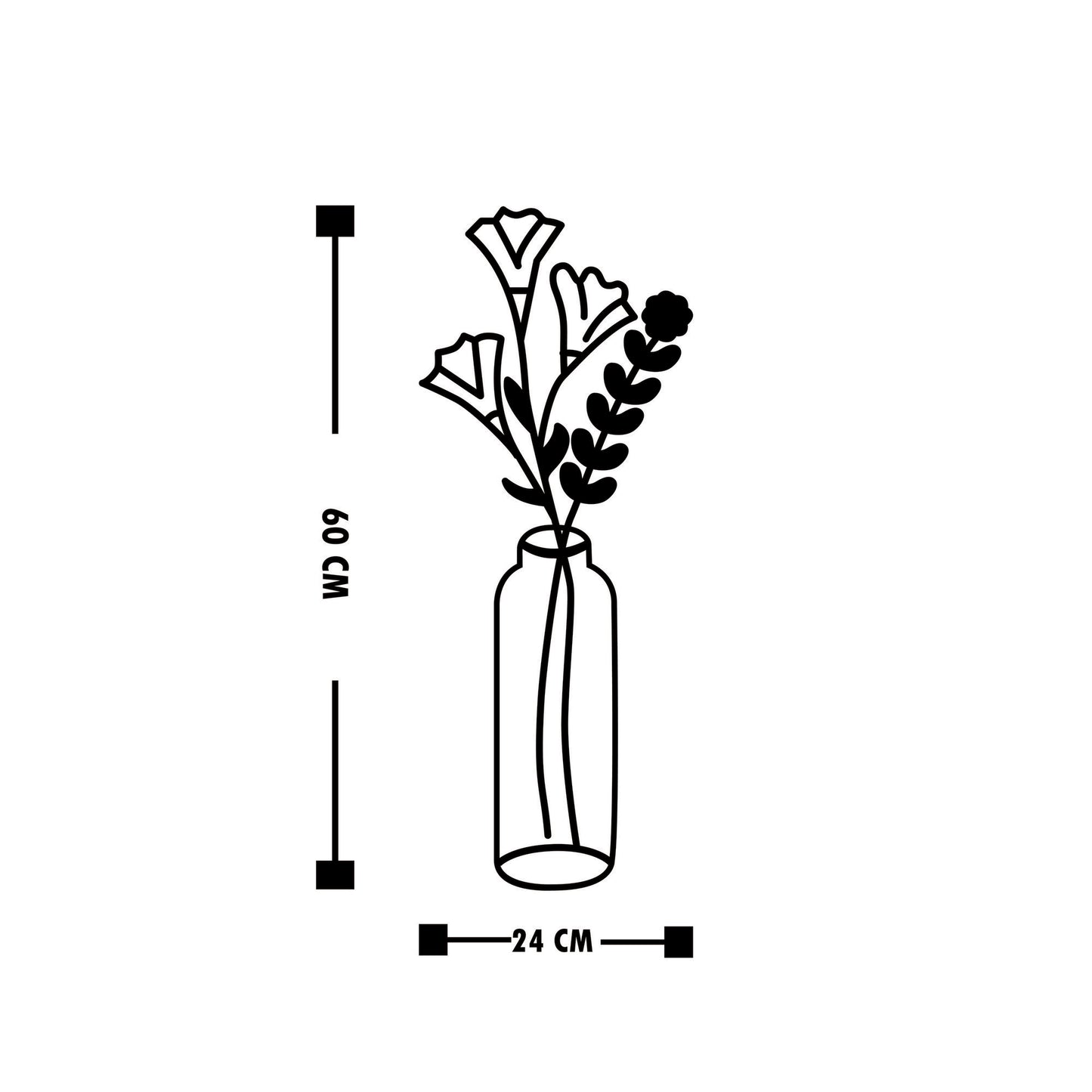 Metalna zidna dekoracija, Flower 6