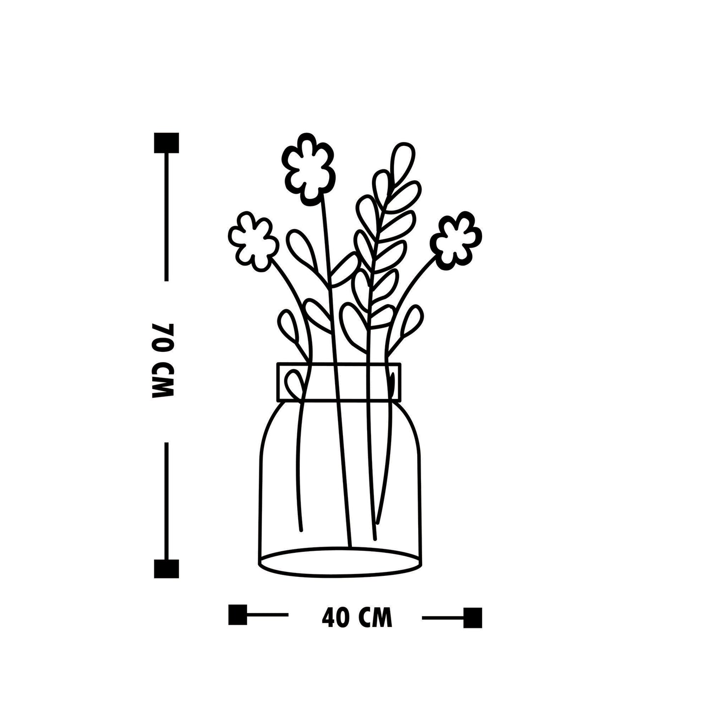 Metalna zidna dekoracija, Flower 7