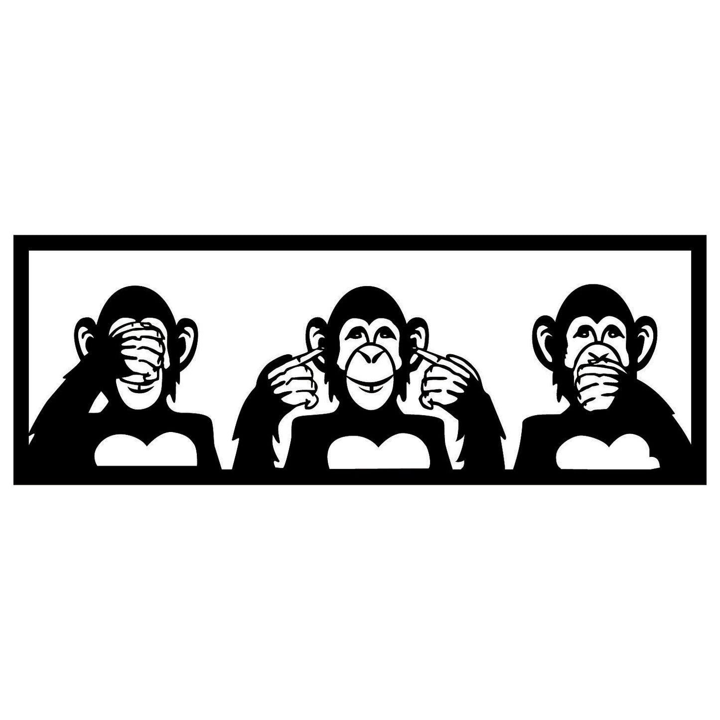 Metalna zidna dekoracija, Three Monkeys - L