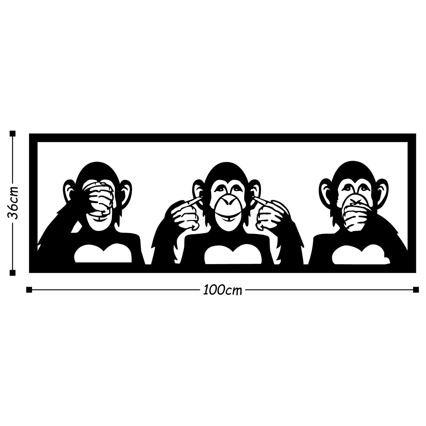 Metalna zidna dekoracija, Three Monkeys - L