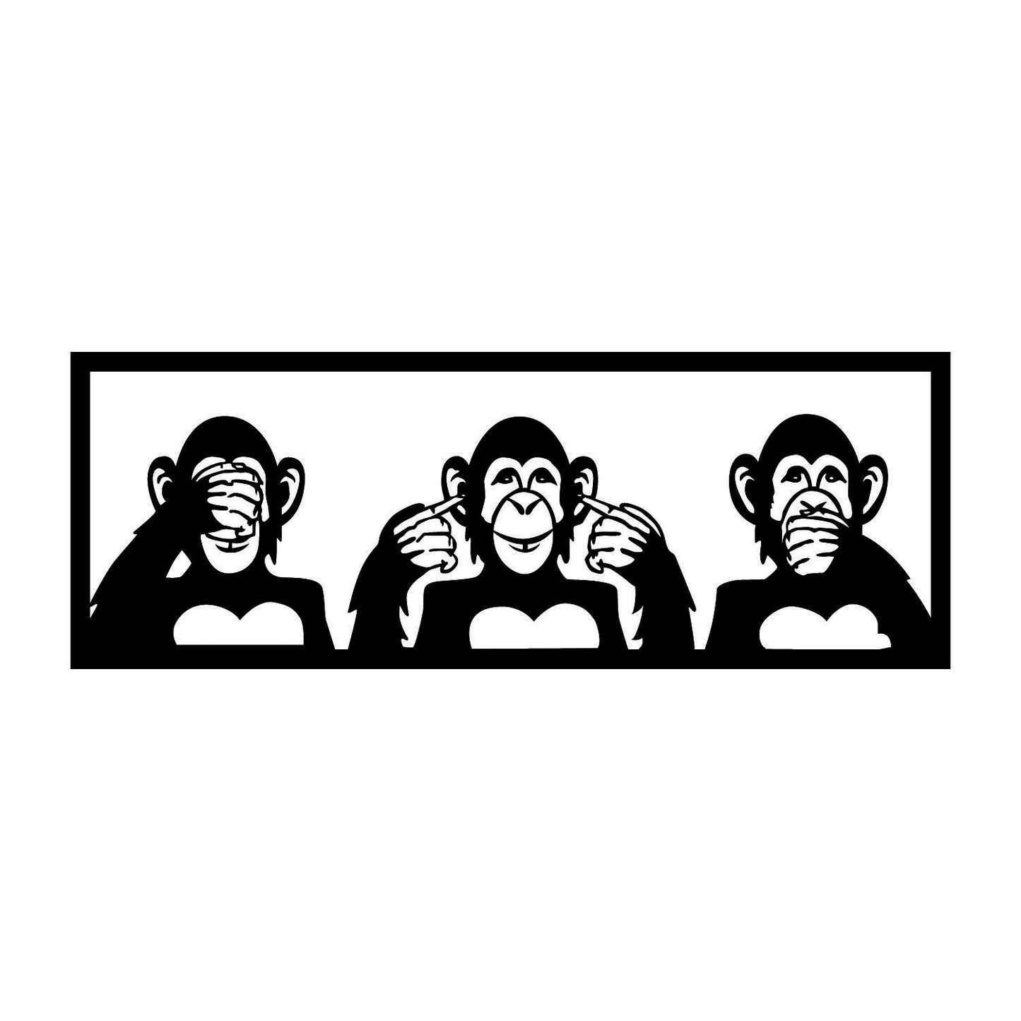 Metalna zidna dekoracija, Three Monkeys - M