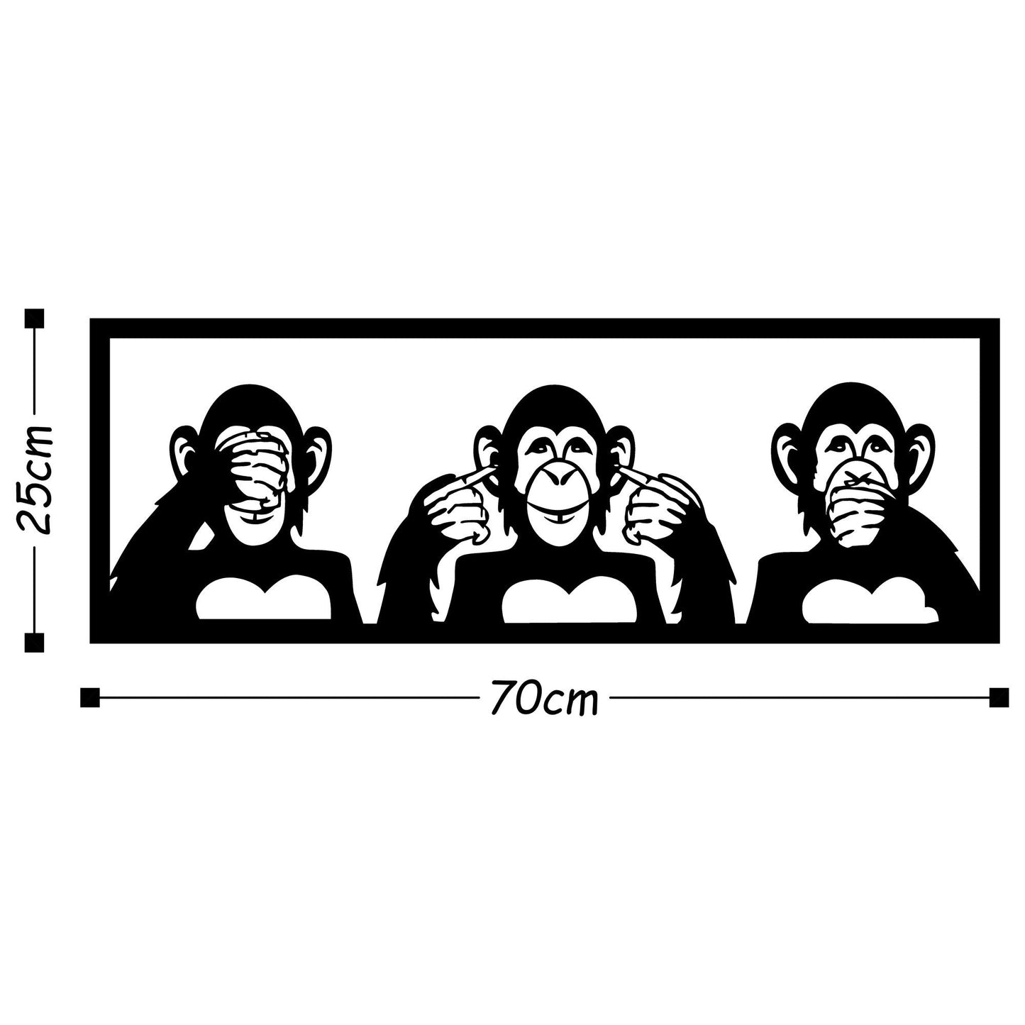 Metalna zidna dekoracija, Three Monkeys - M
