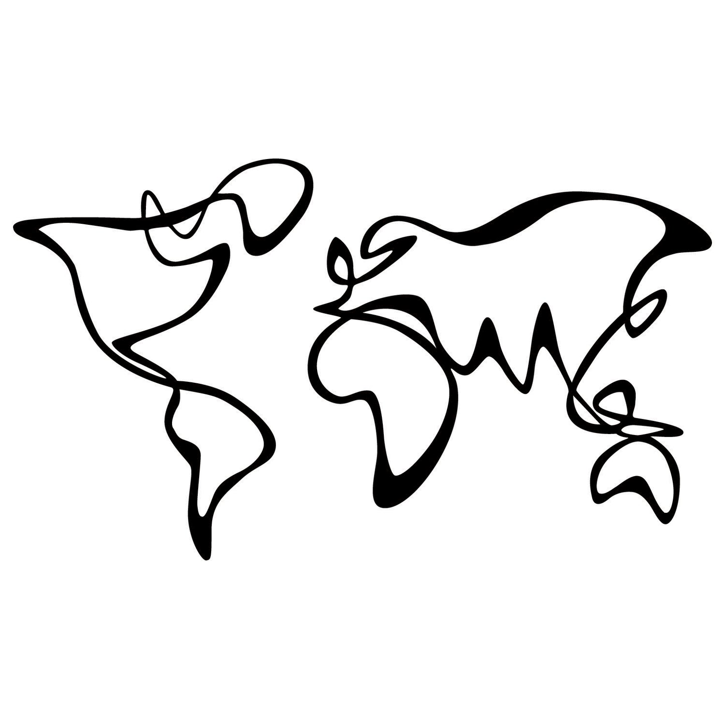 Metalna zidna dekoracija, World Map 15
