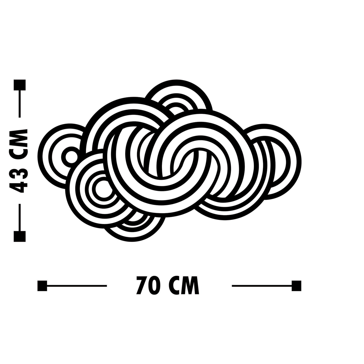 Metalna zidna dekoracija, Geometrical 3