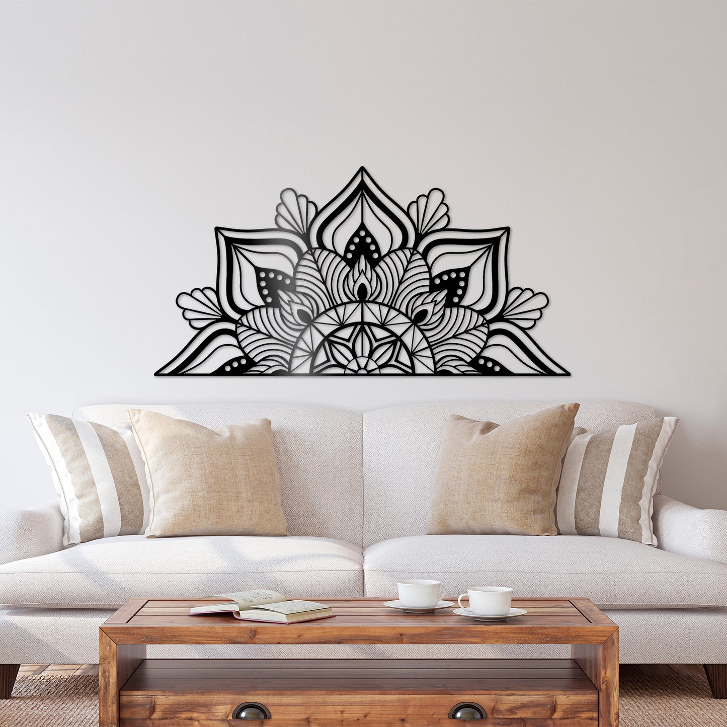 Metalna zidna dekoracija, Mandala 1 - Black