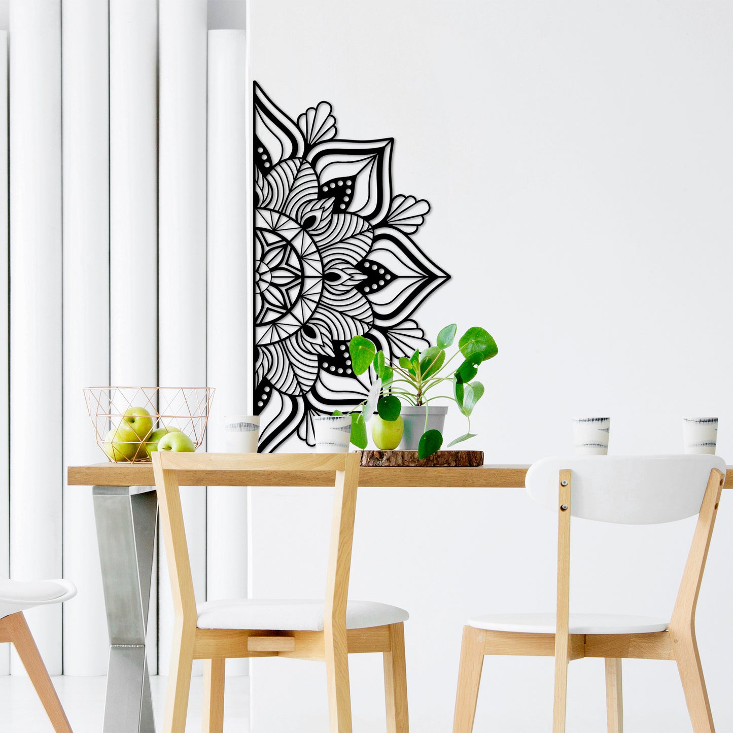 Metalna zidna dekoracija, Mandala 1 - Black