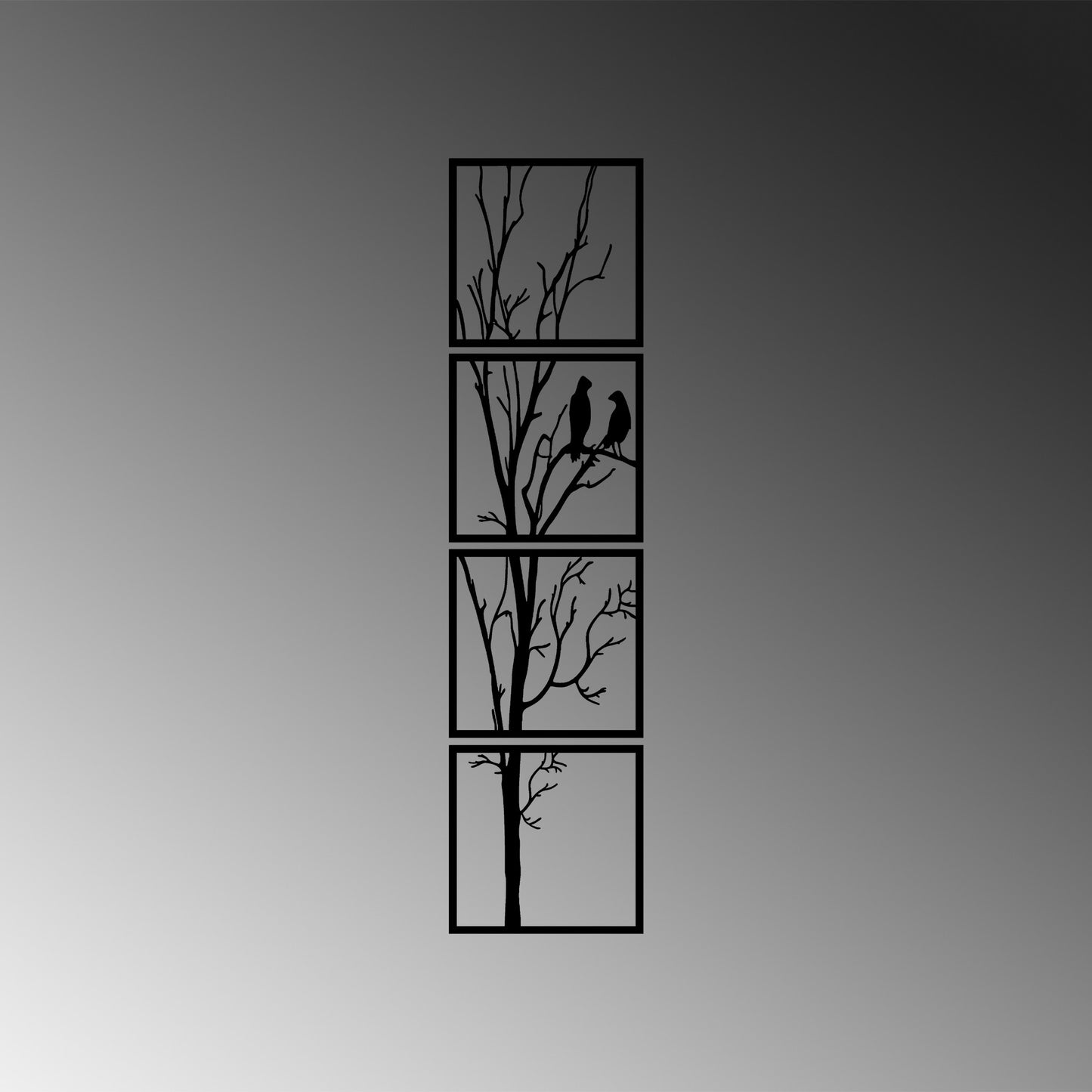 Metalna zidna dekoracija, Tree And Birds S