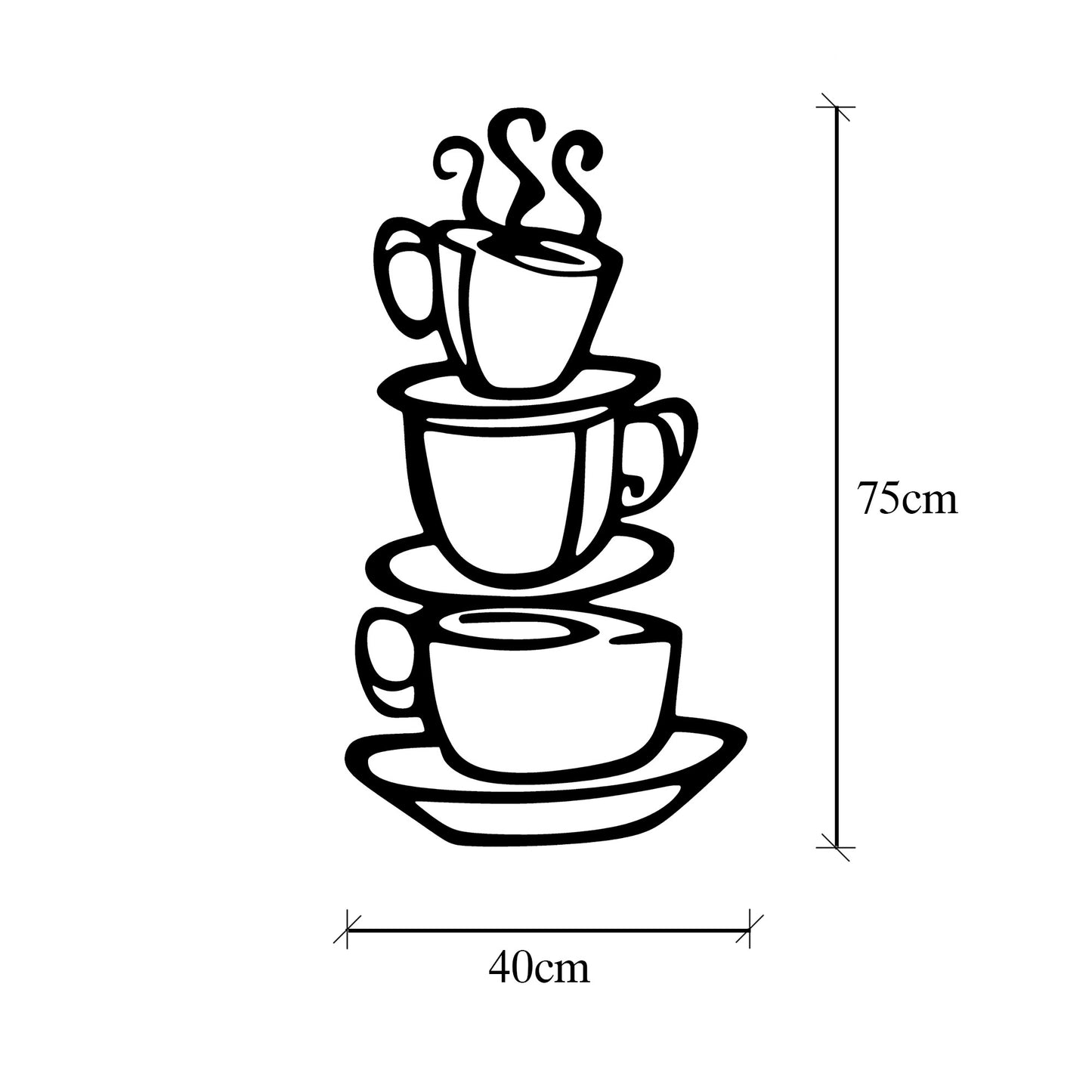 Metalna zidna dekoracija, Coffee