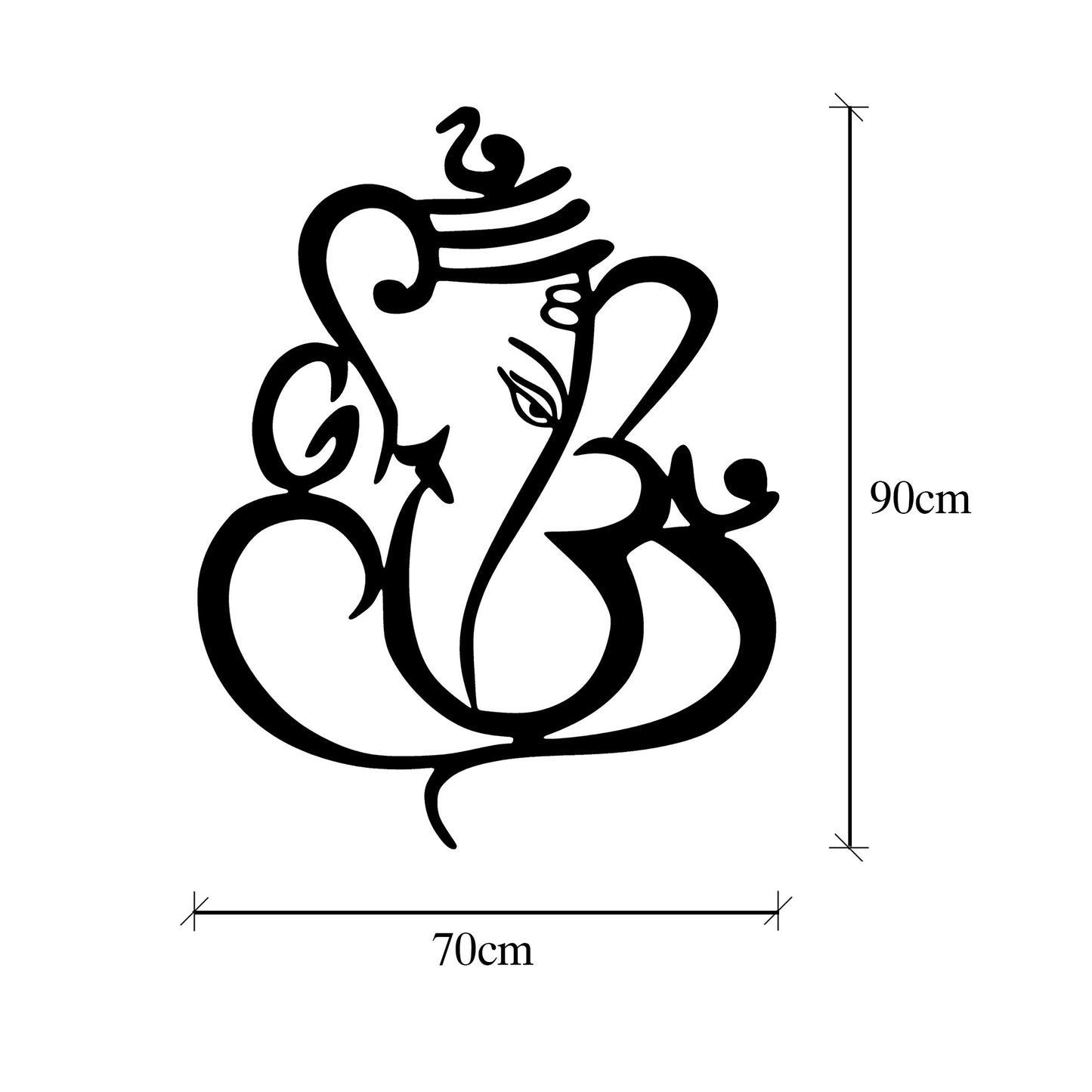 Metalna zidna dekoracija, Ganesha