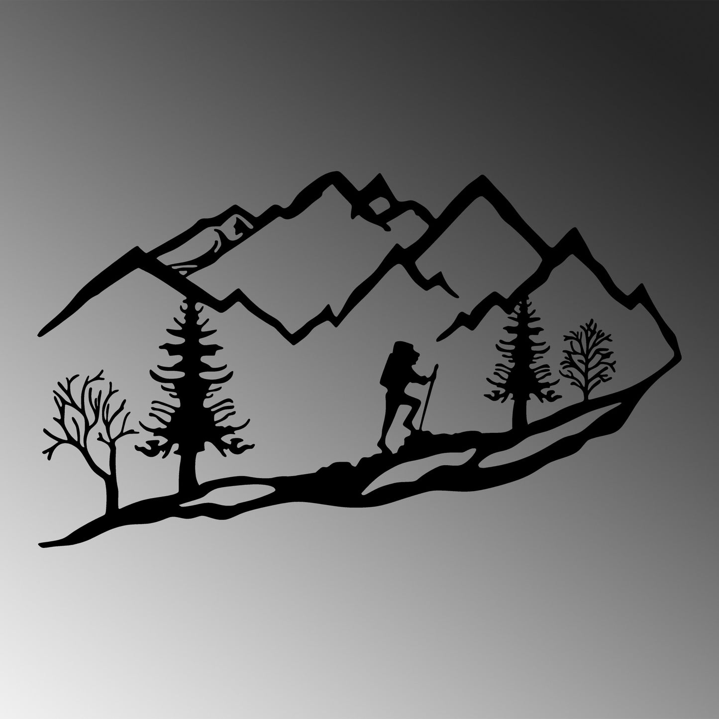 Metalna zidna dekoracija, Mountain Climbing