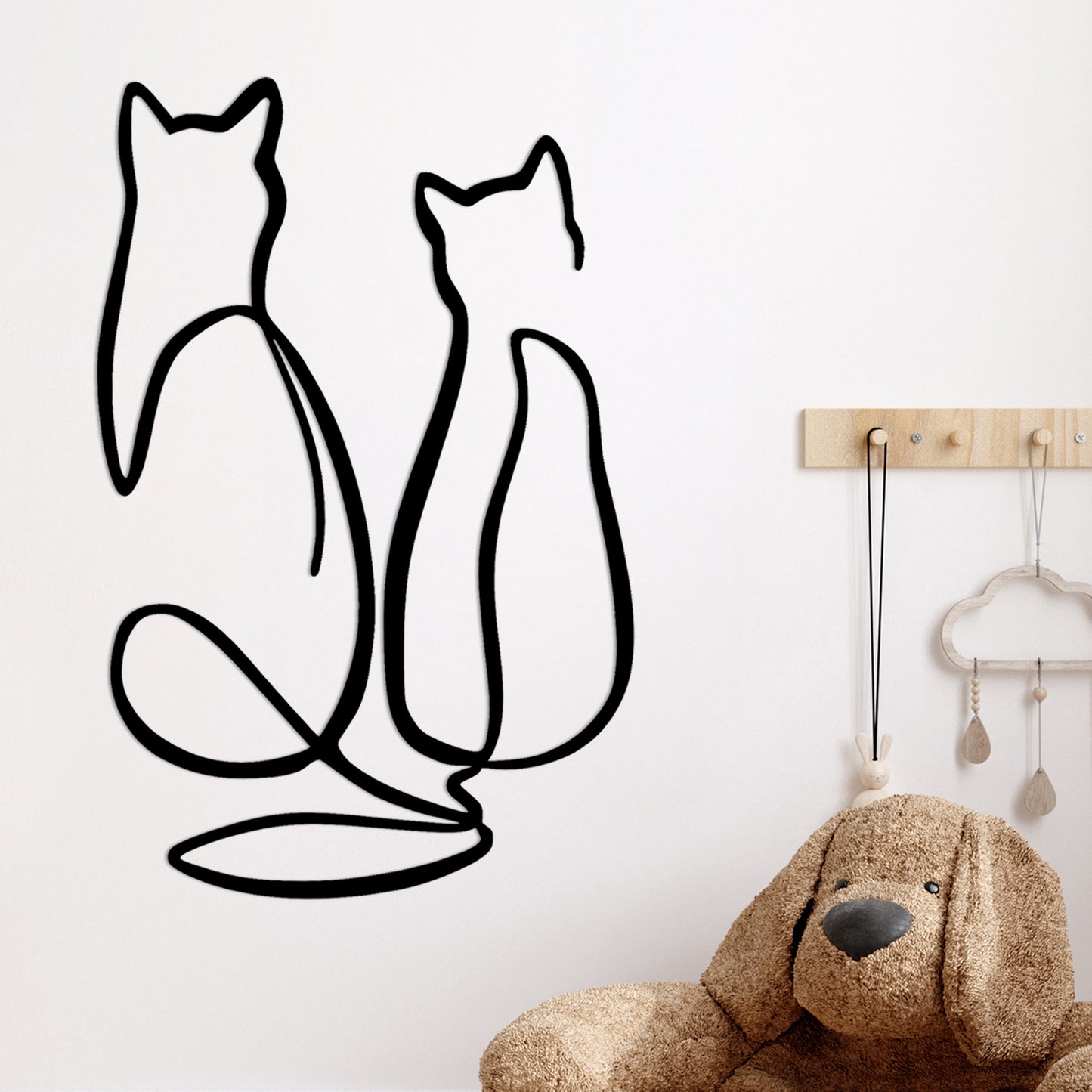 Metalna zidna dekoracija, Couple Cat Love