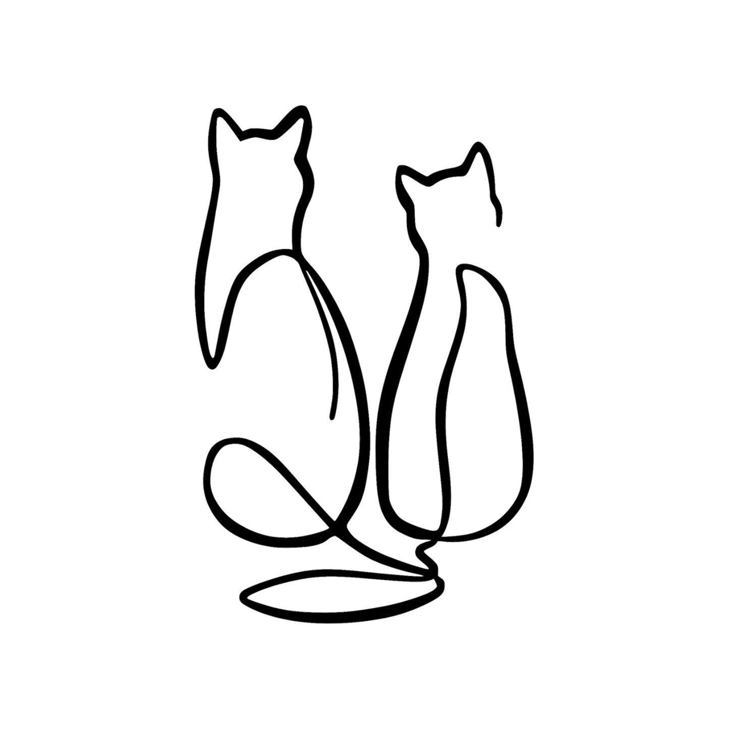 Metalna zidna dekoracija, Couple Cat Love