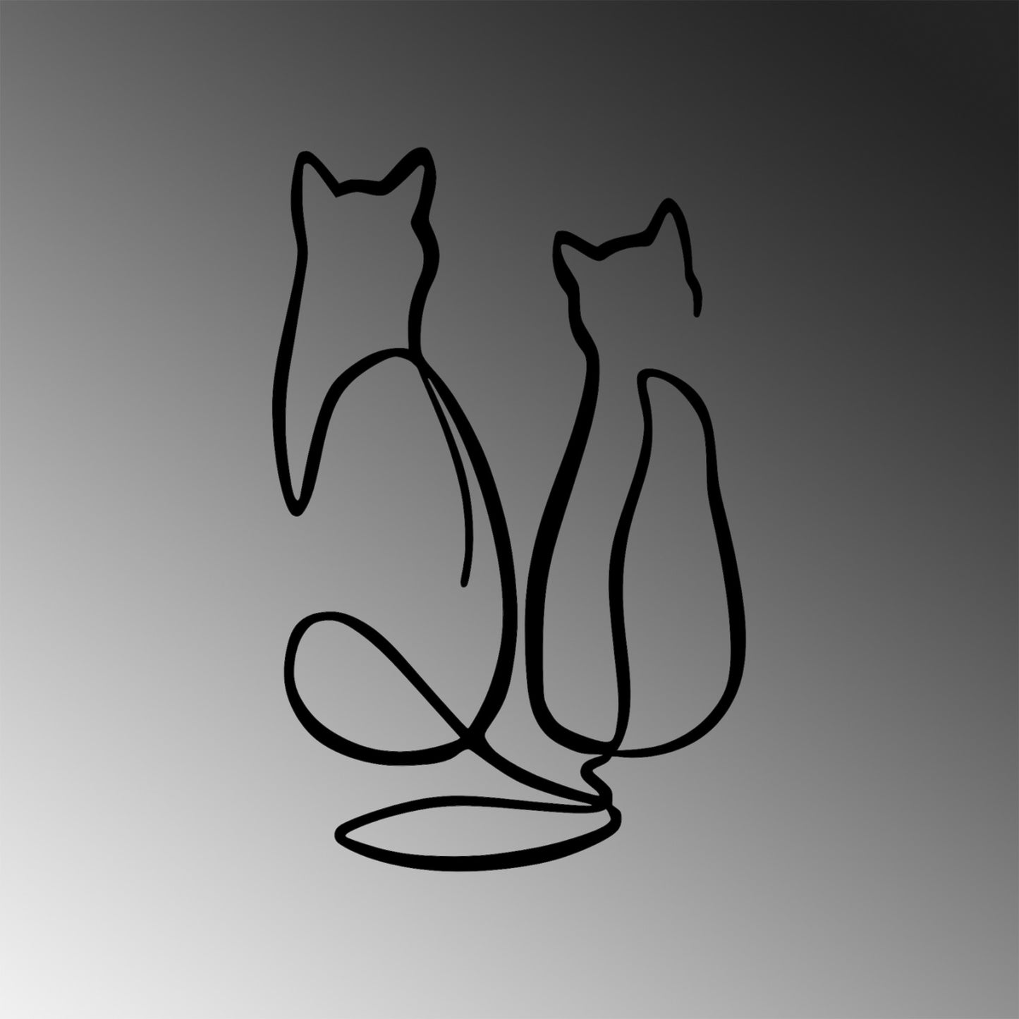 Metalna zidna dekoracija, Couple Cat Love